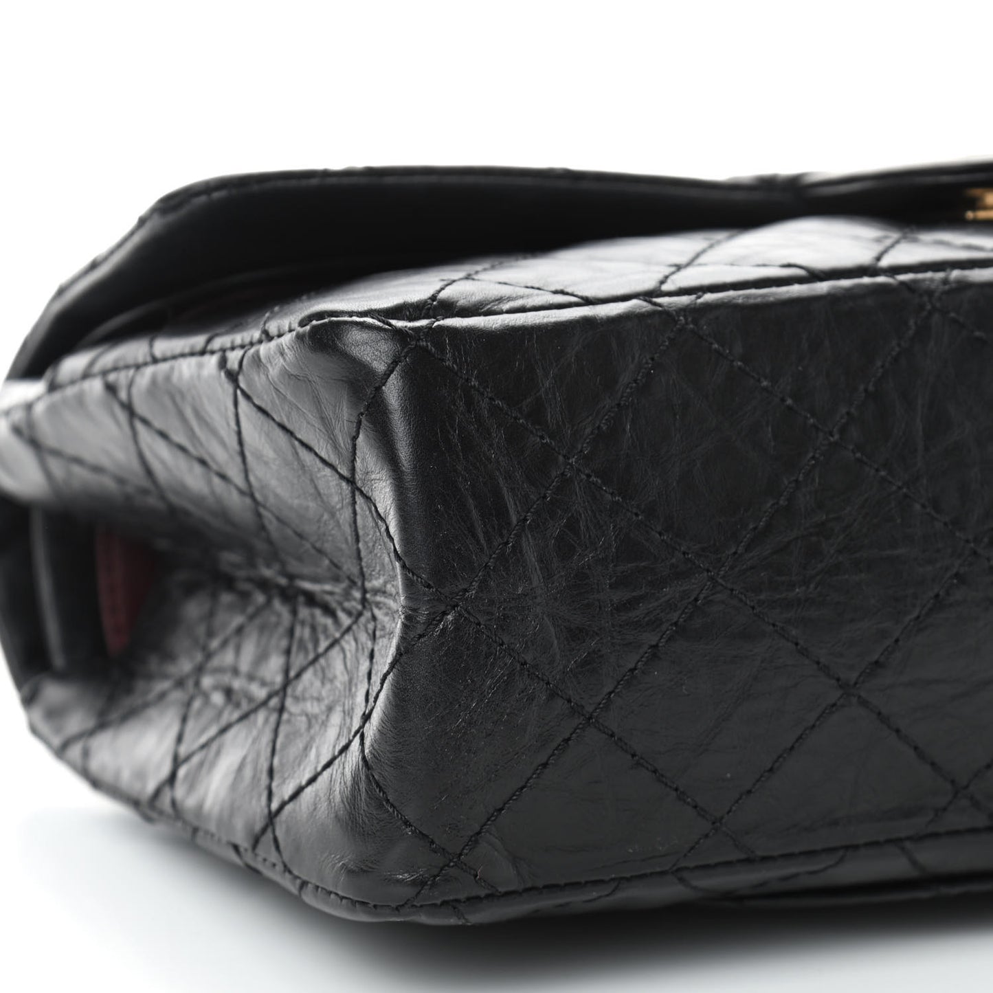 Aged Calfskin Quilted 2.55 Reissue 225 Flap Black