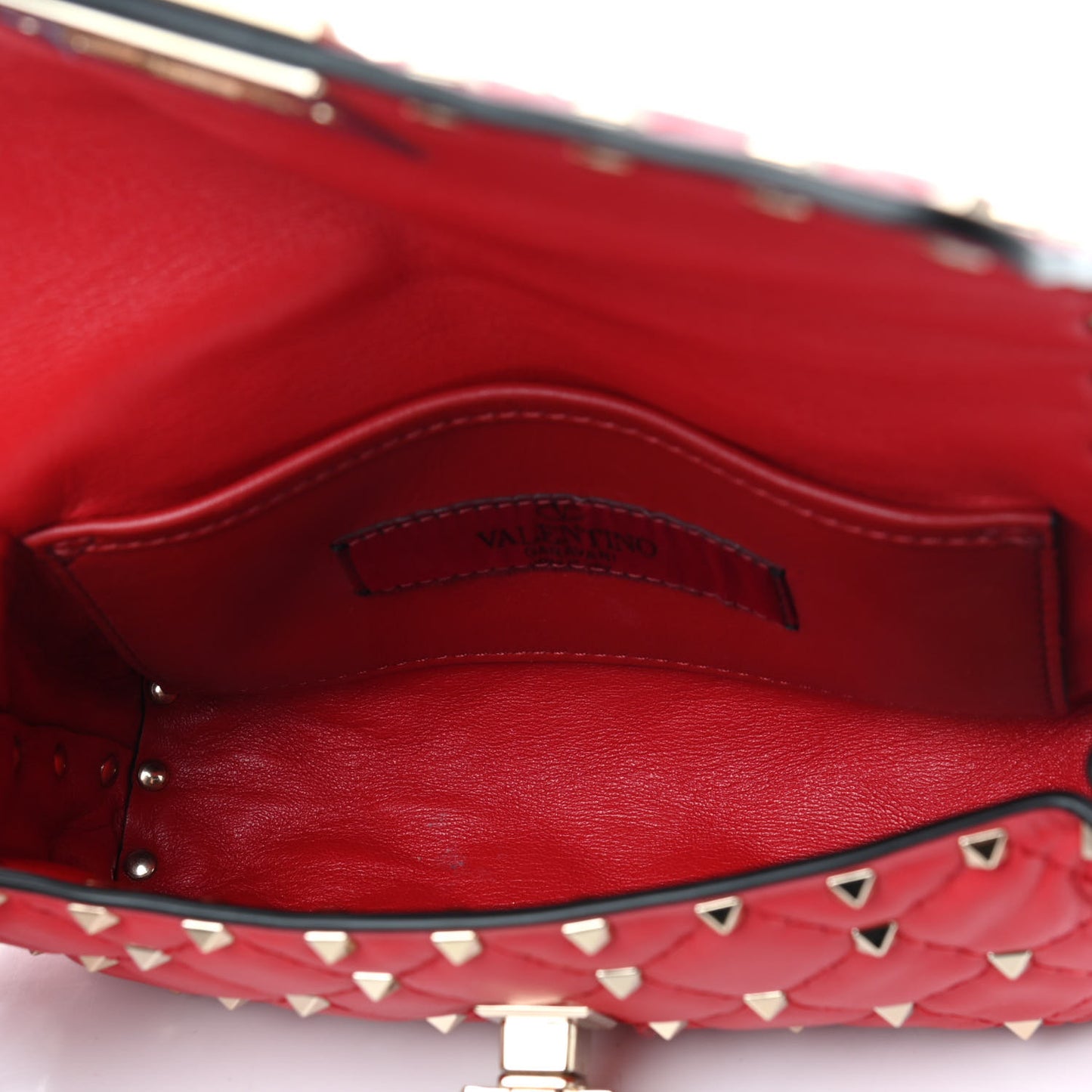 Nappa Rockstud Spike Belt Bag Rouge Pur
