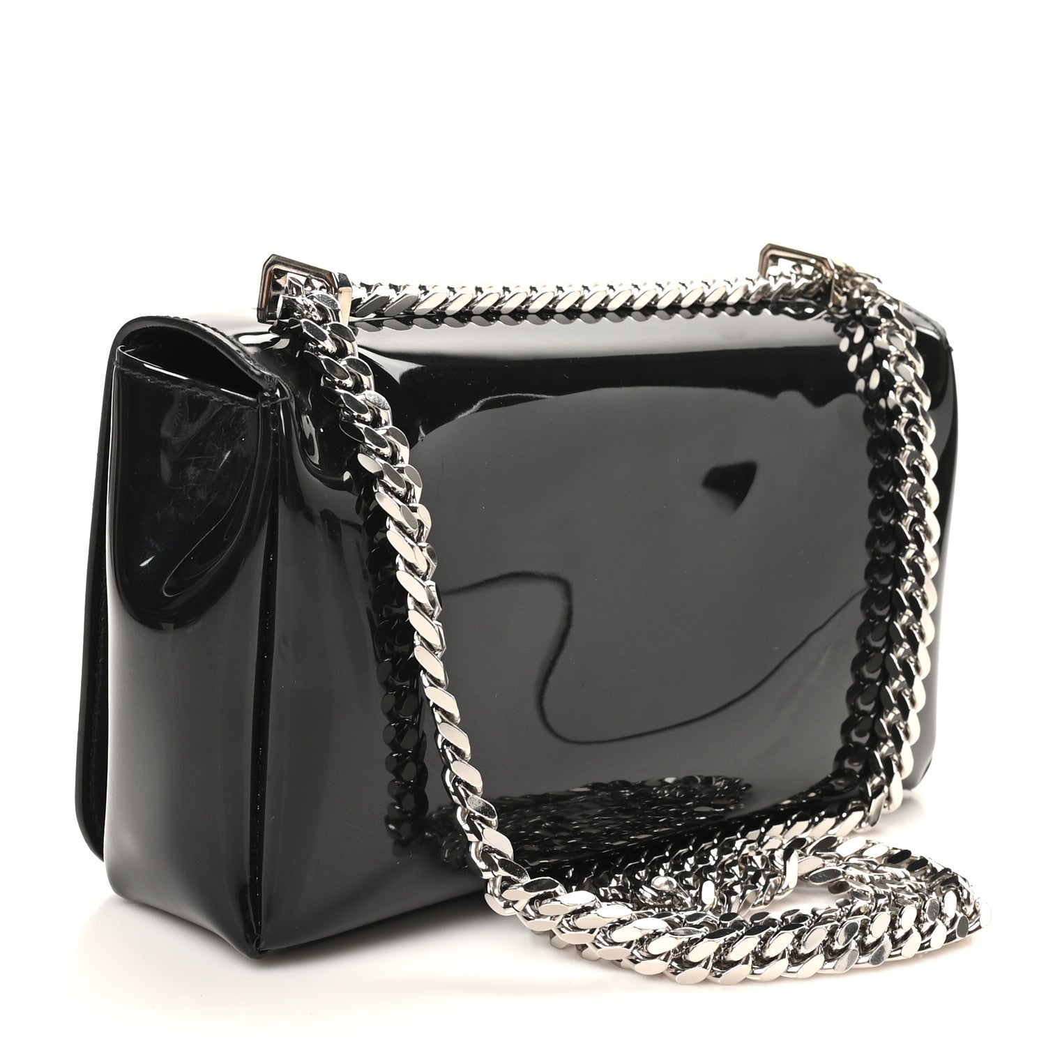 Burberry Patent Kingdom Flap Crossbody Black 3 of 9