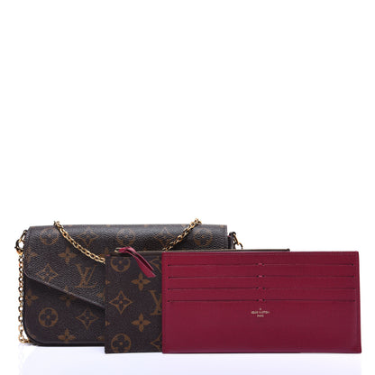 Louis Vuitton Monogram Pochette Felicie Chain Wallet Fuchsia 25 of 25