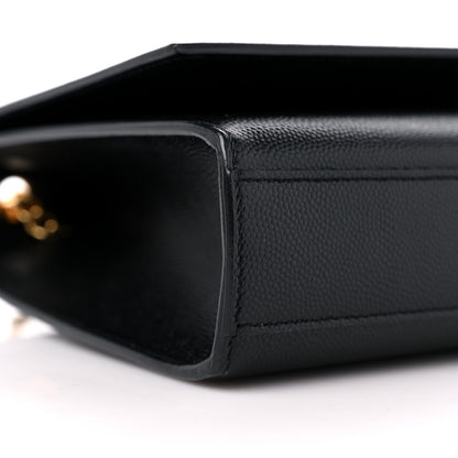 Saint Laurent Grain De Poudre Medium Monogram Kate Satchel Black 7 of 9