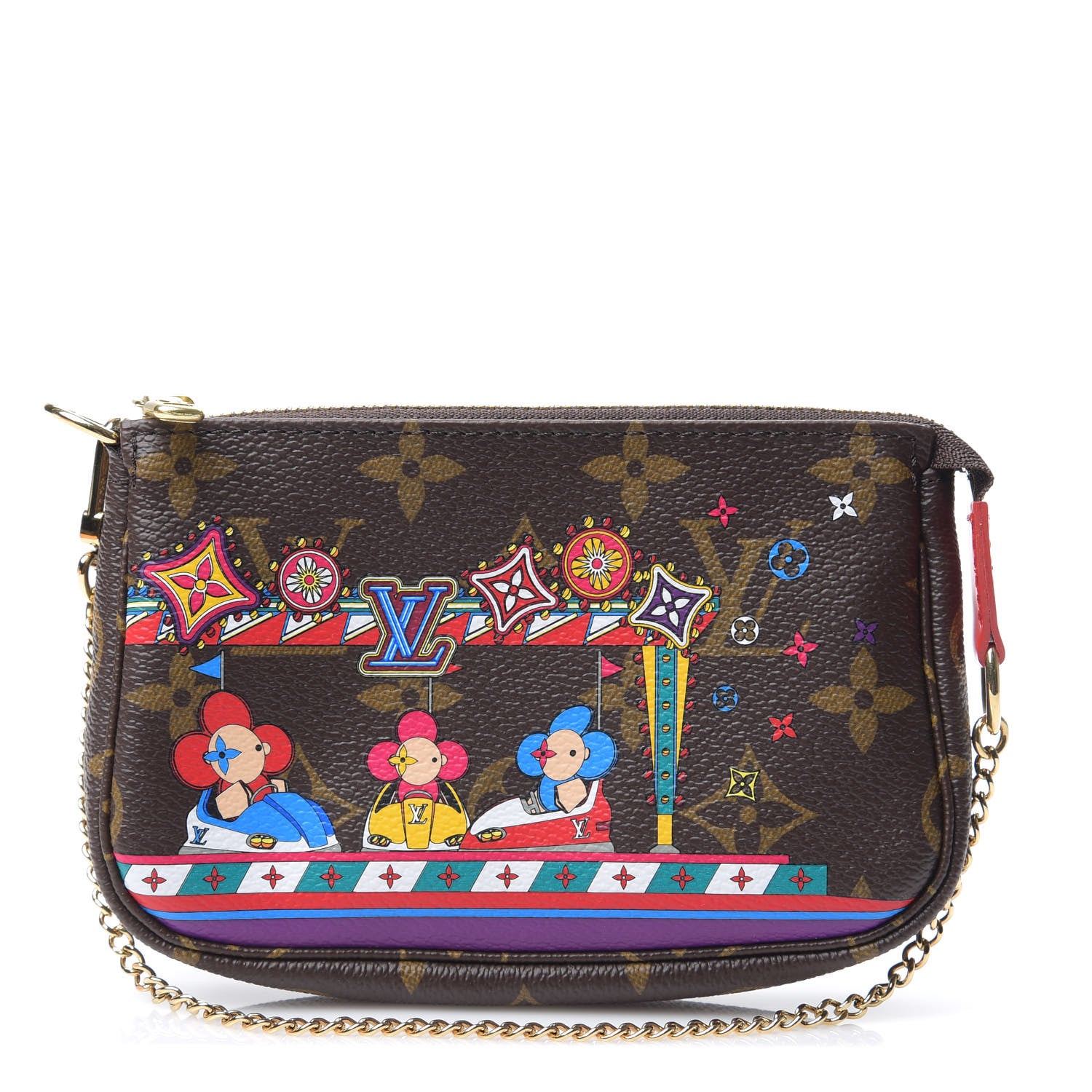 Louis Vuitton Monogram 2020 Christmas Animation Bumper Cars Mini Pochette Accessories Coquelicot 1 of 7
