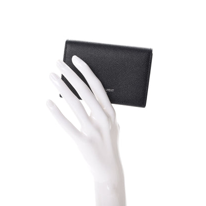 Saint Laurent Grain De Poudre Business Card Case Black 2 of 11