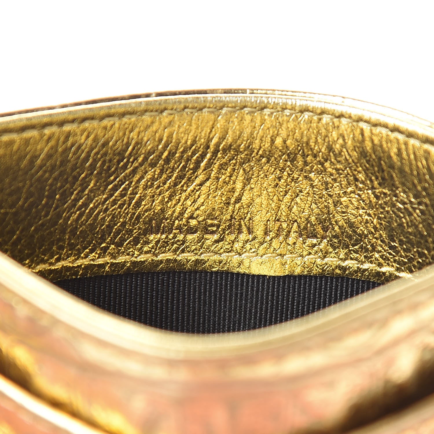 Chanel Metallic Calfskin Crocodile Embossed Cocodile Card Holder Gold 7 of 13