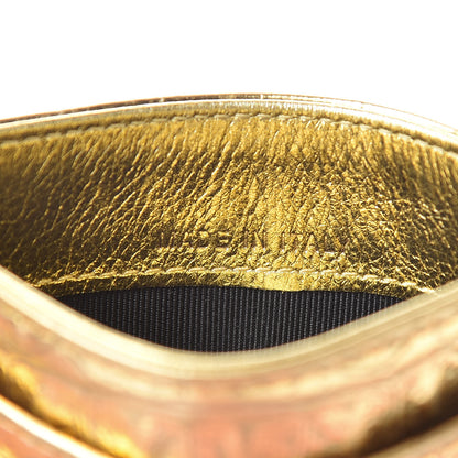 Chanel Metallic Calfskin Crocodile Embossed Cocodile Card Holder Gold 7 of 13