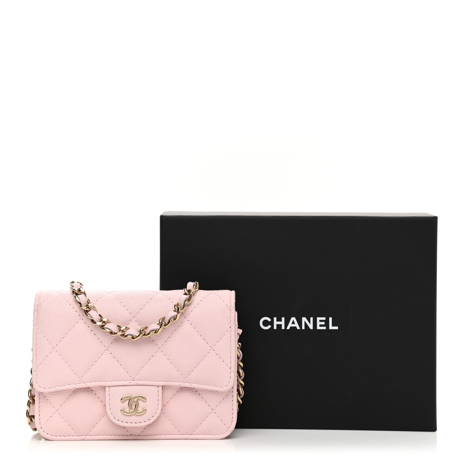 Chanel Caviar Quilted Mini Chain Bag Pink 12 of 12