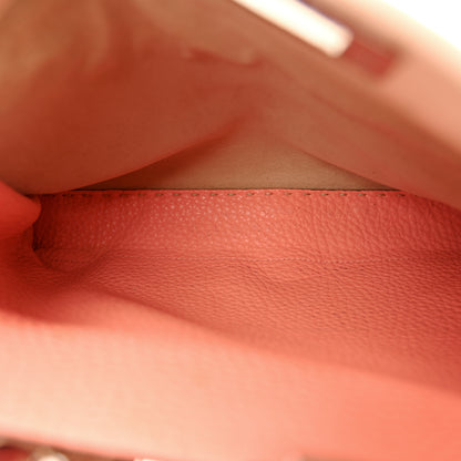 Fendi Cuoio Romano Selleria Bi-Color Medium Peekaboo Iconic Satchel Rosa Plaster Pesca 6 of 16