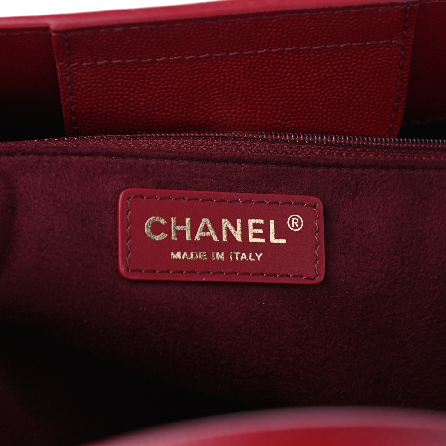 Caviar Small Studded Deauville Tote Red