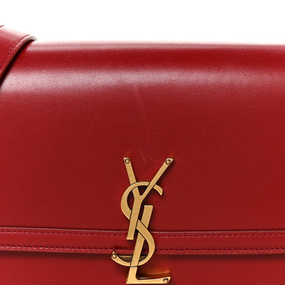 Saint Laurent Box Calfskin Monogram Medium Solferino Satchel Rouge Opyum 9 of 11