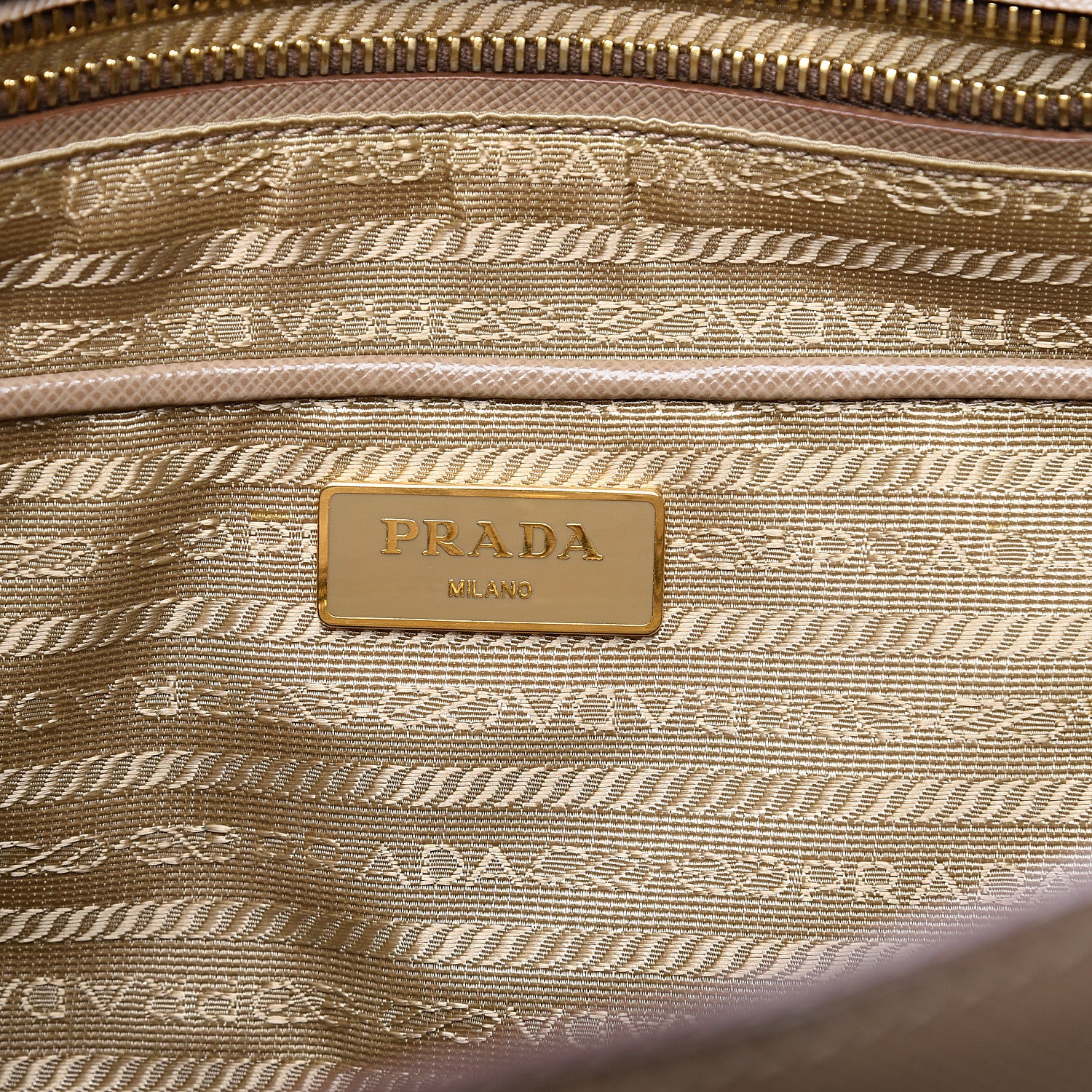 Prada Saffiano Lux Medium Bi-Color Tote Visone Talco 5 of 10