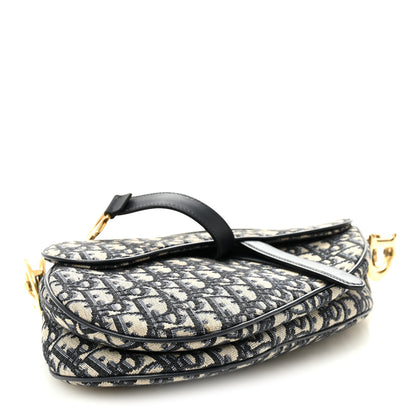 Christian Dior Oblique Saddle Bag Blue 4 of 12