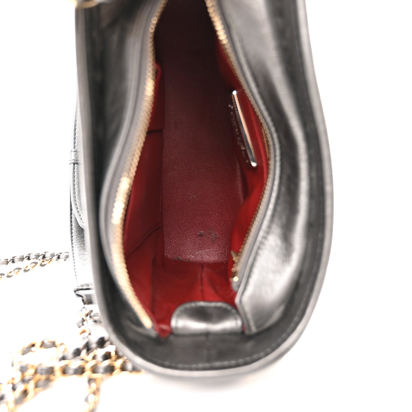 Metallic Snakeskin Small Gabrielle Hobo Pewter