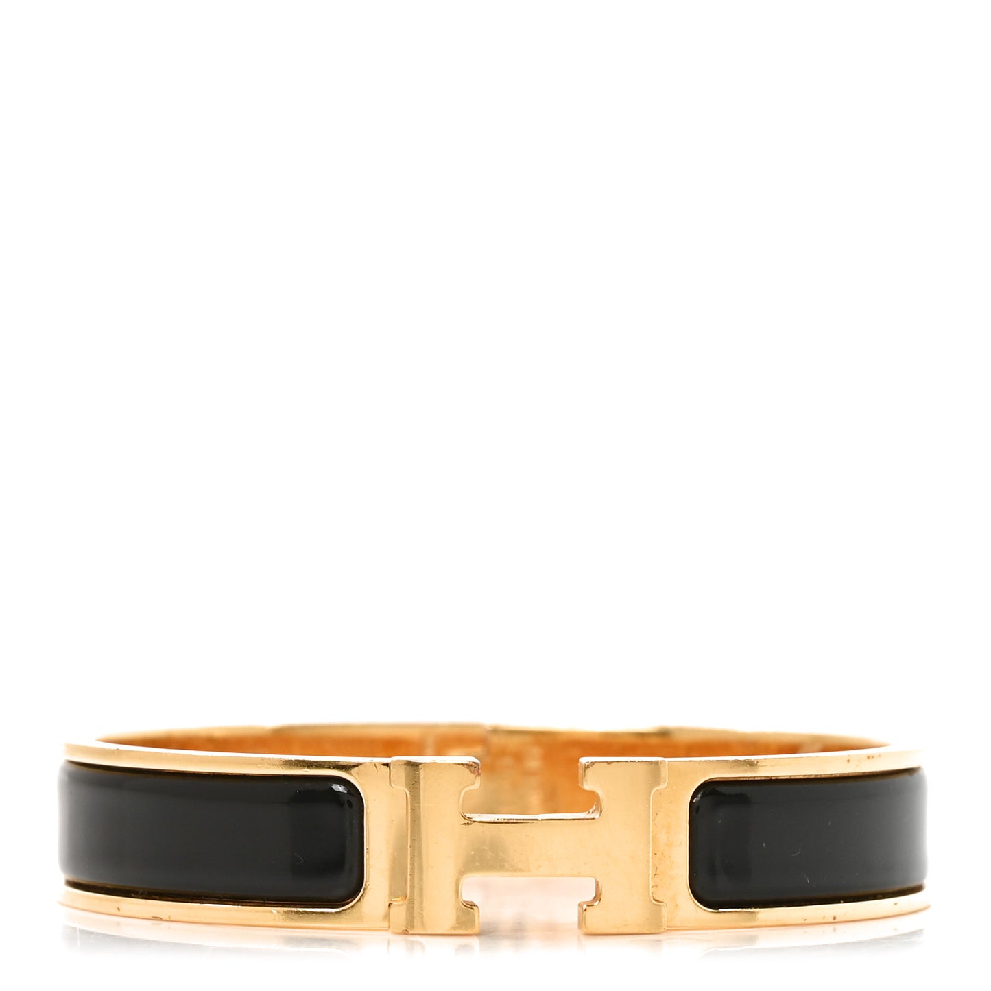 Enamel Narrow Clic Clac H Bracelet PM Black