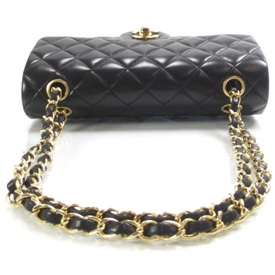 Lambskin Small Double Flap Black