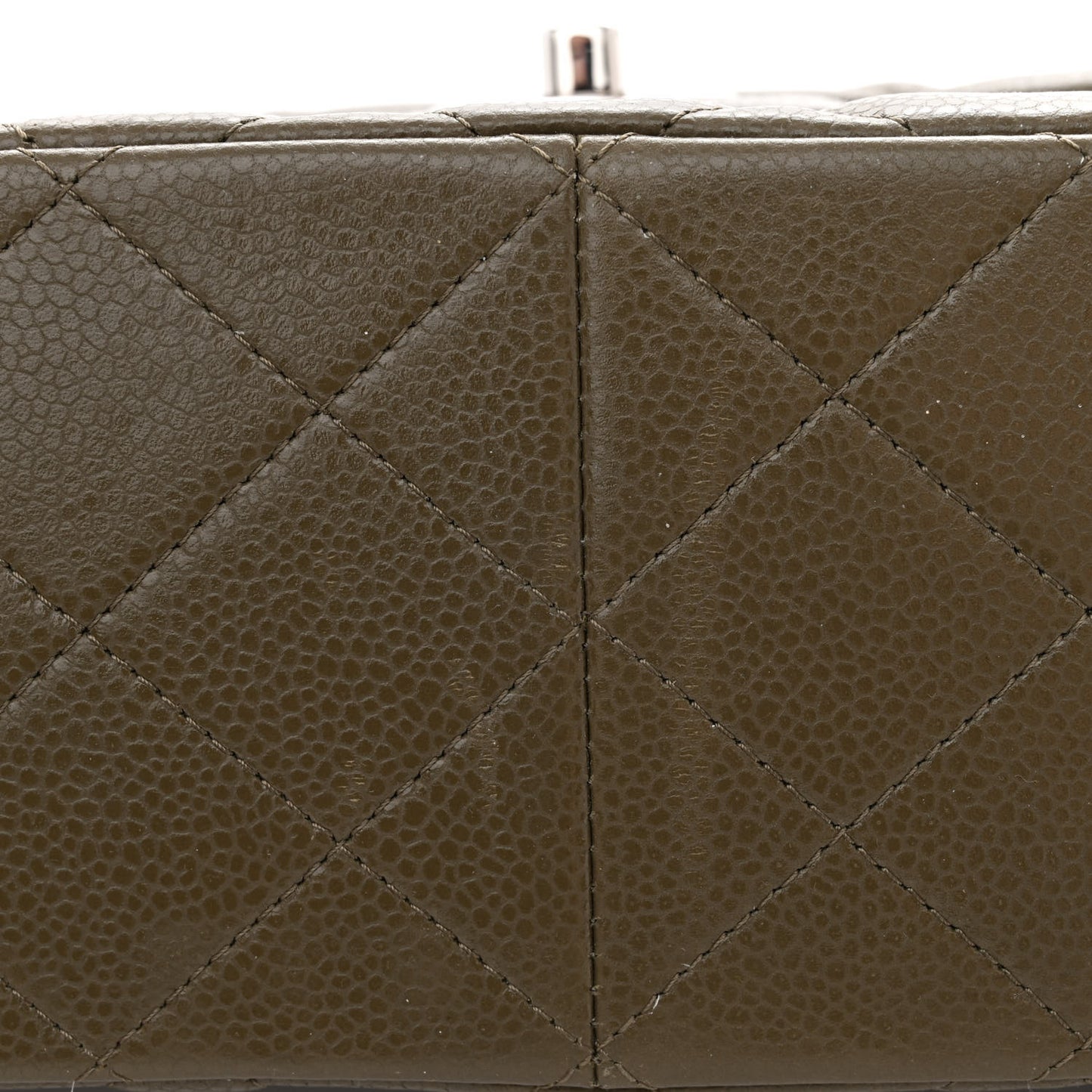 Caviar Quilted Jumbo Double Flap Taupe