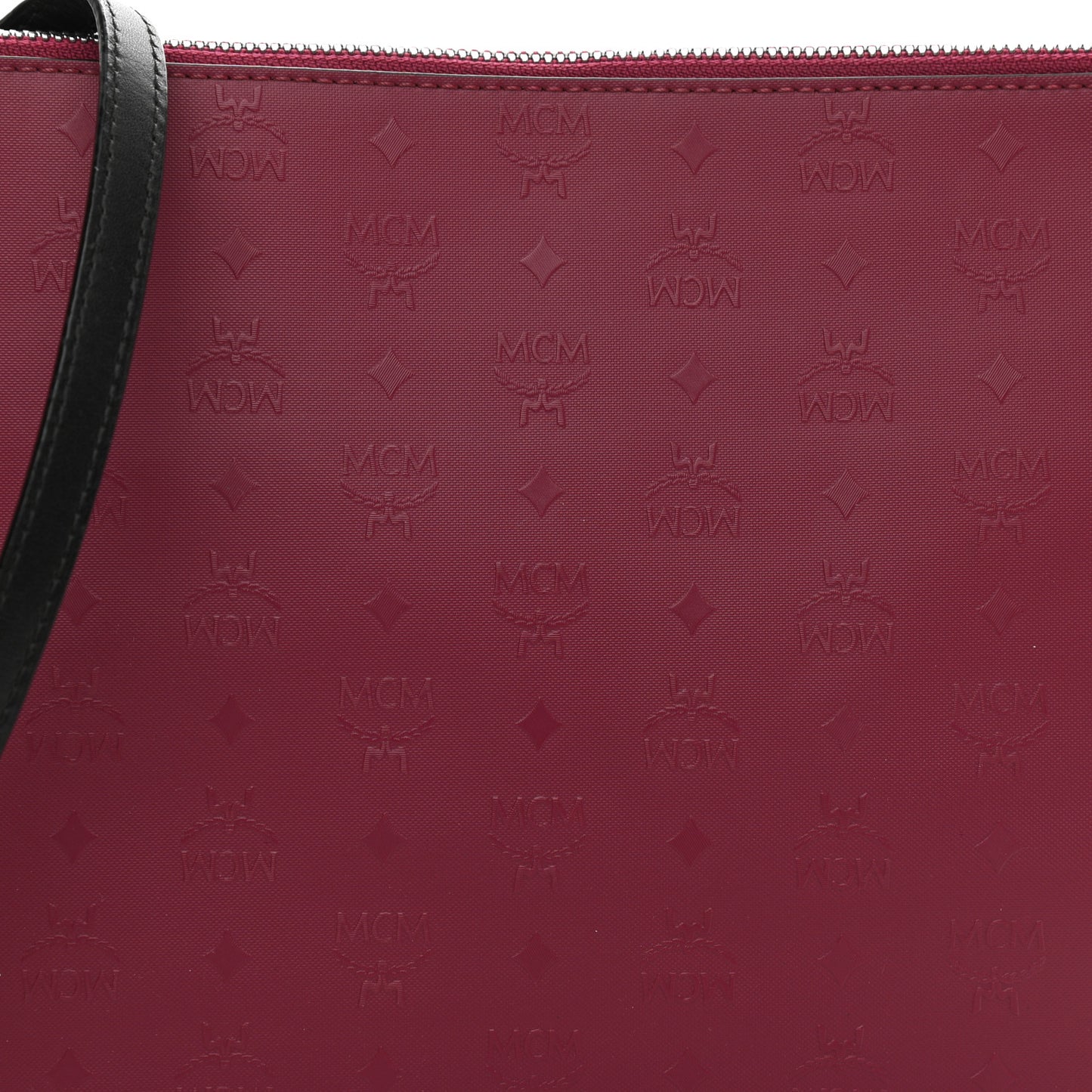 Calfskin Monogram Coated Canvas Medium Crossbody Pouch Red Black