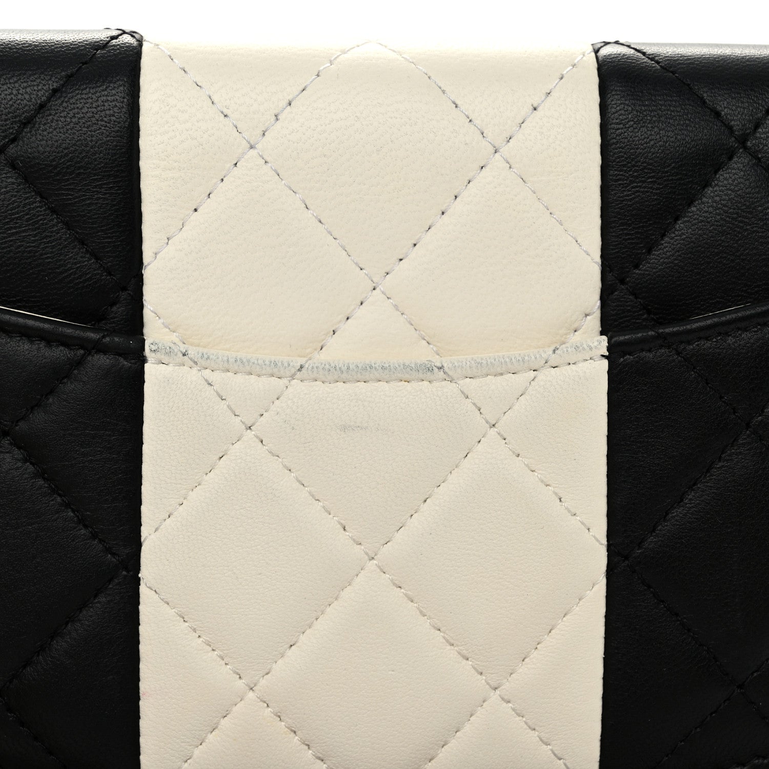 Chanel Lambskin Quilted Wallet On Chain WOC White Black 12 of 13