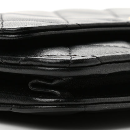Chanel Lambskin Quilted Wallet On Chain WOC Black 10 of 12
