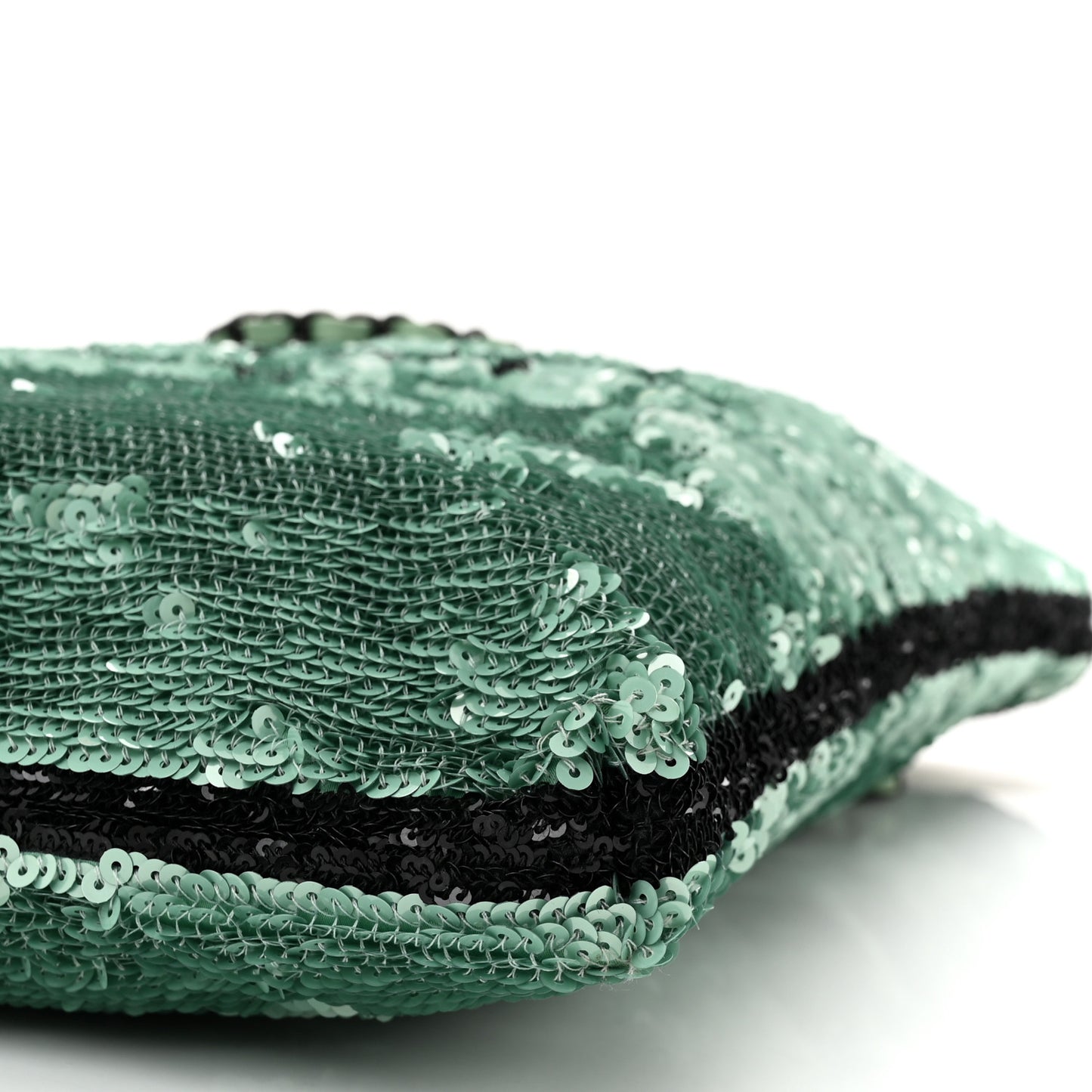 Sequin Logo Shopping Tote Green Black