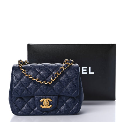 Chanel Caviar Quilted Mini Square Flap Navy 10 of 10