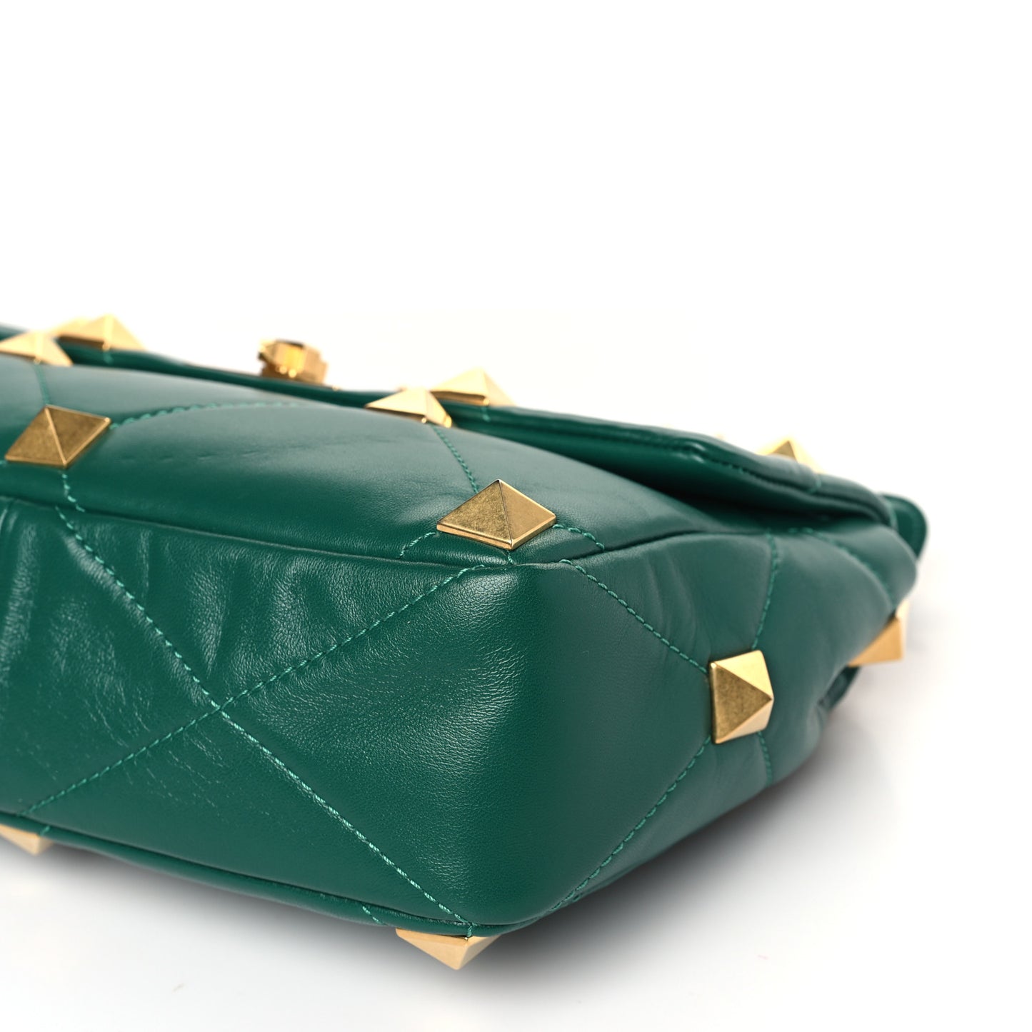 Nappa Large Roman Stud Shoulder Bag Jungle