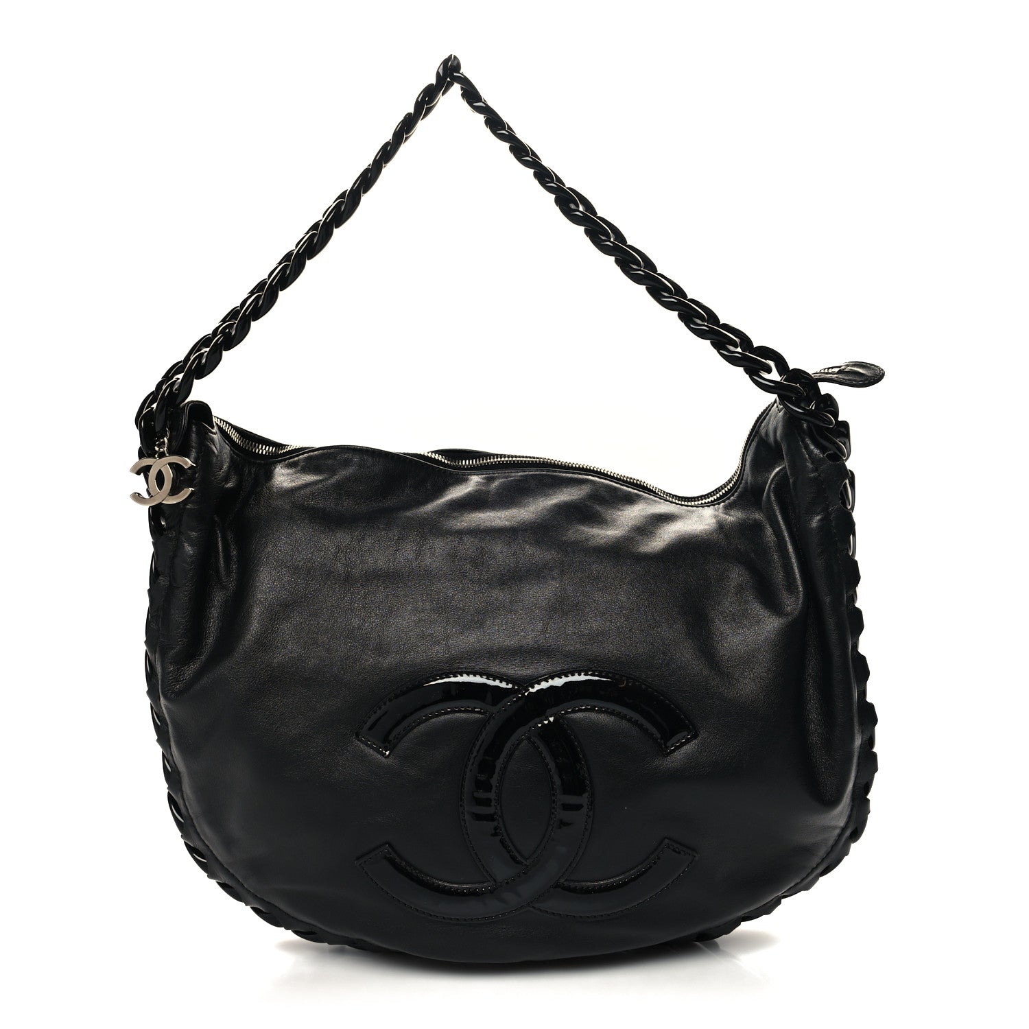 Chanel Calfskin Modern Chain Rhodoid Hobo Black 1 of 10