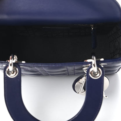 Christian Dior Lambskin Cannage Small Lucky Badges My Lady Dior Navy 5 of 11