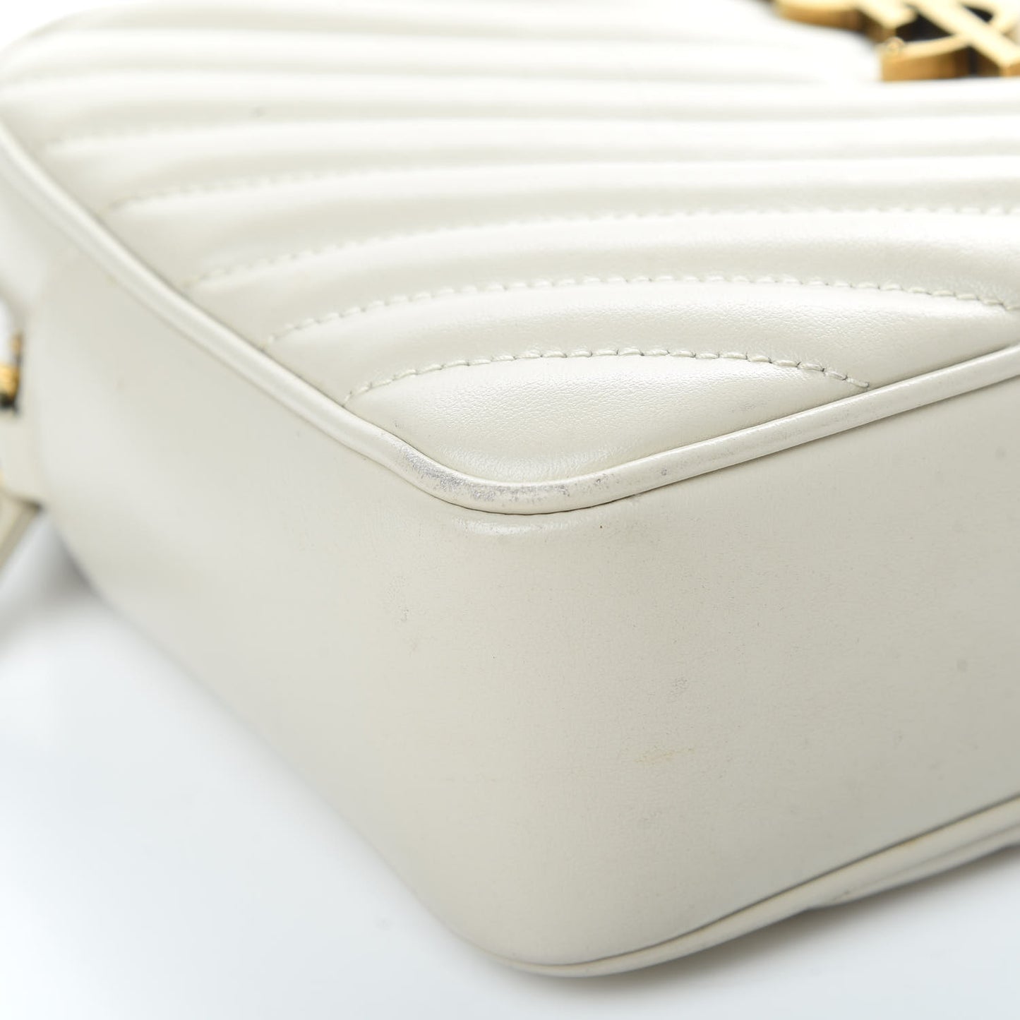 Calfskin Matelasse Monogram Lou Camera Bag Crema Soft