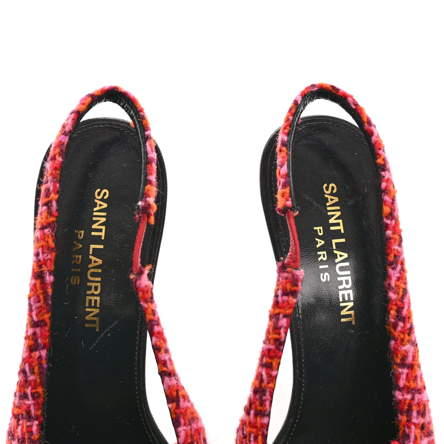 Tweed Cap Toe Vesper Slingback Pumps 37 Pink