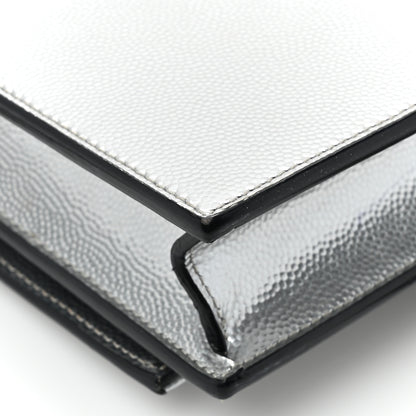 Saint Laurent Grain De Poudre Clasic Kate Monogram Tassel Chain Wallet Argento 17 of 19
