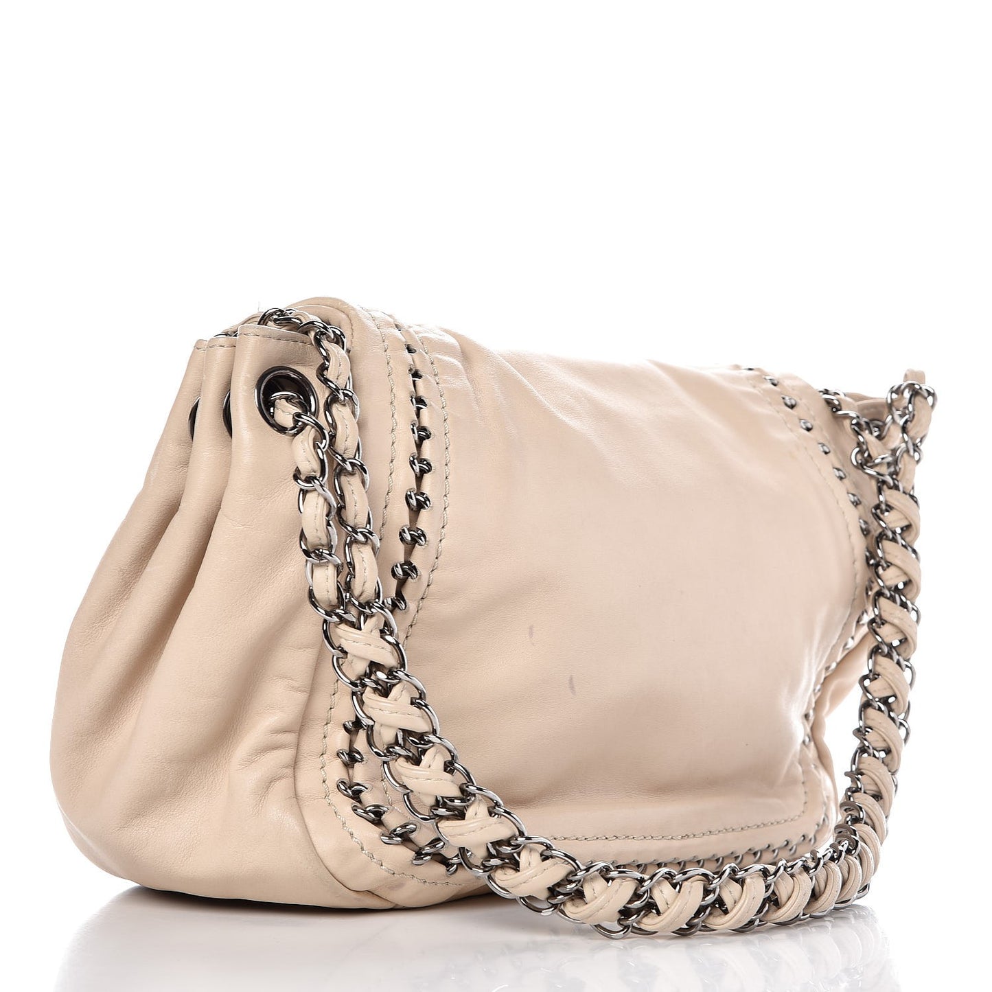 Smooth Calfskin Luxe Ligne Flap Light Beige