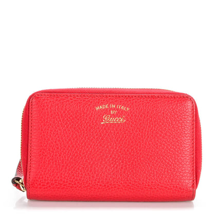 Gucci Dollar Calfskin Medium Swing Zip Around Wallet Red 1 of 7
