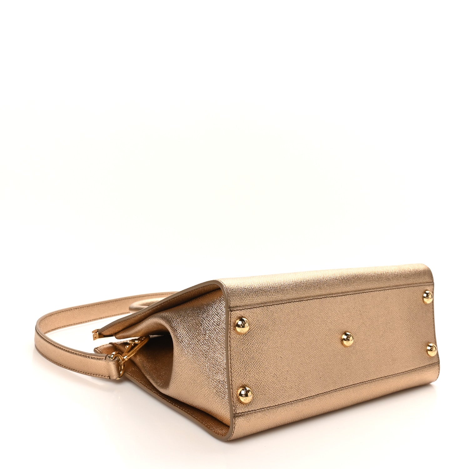 Dolce & Gabbana Metallic Dauphine Medium Frame Tote Gold 1792064