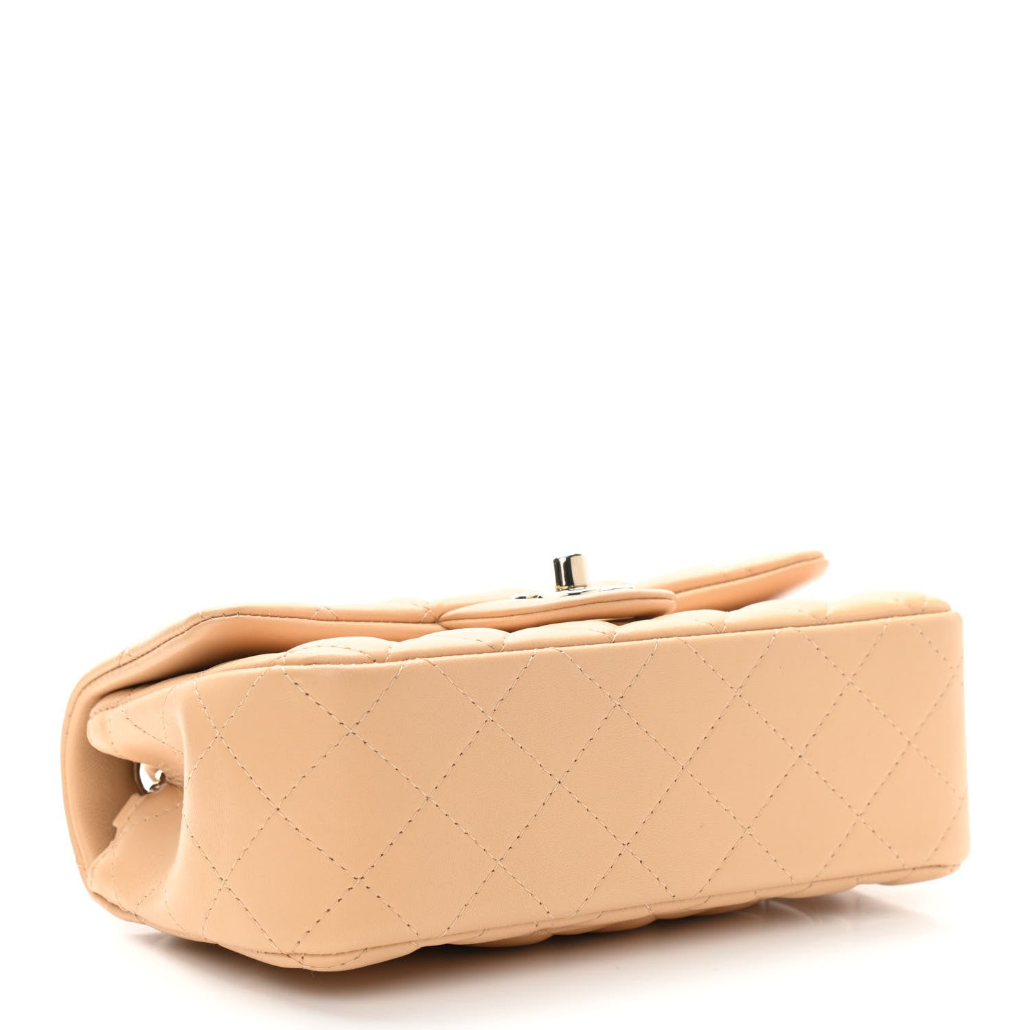 Chanel Lambskin Quilted Mini Rectangular Flap Beige 4 of 11