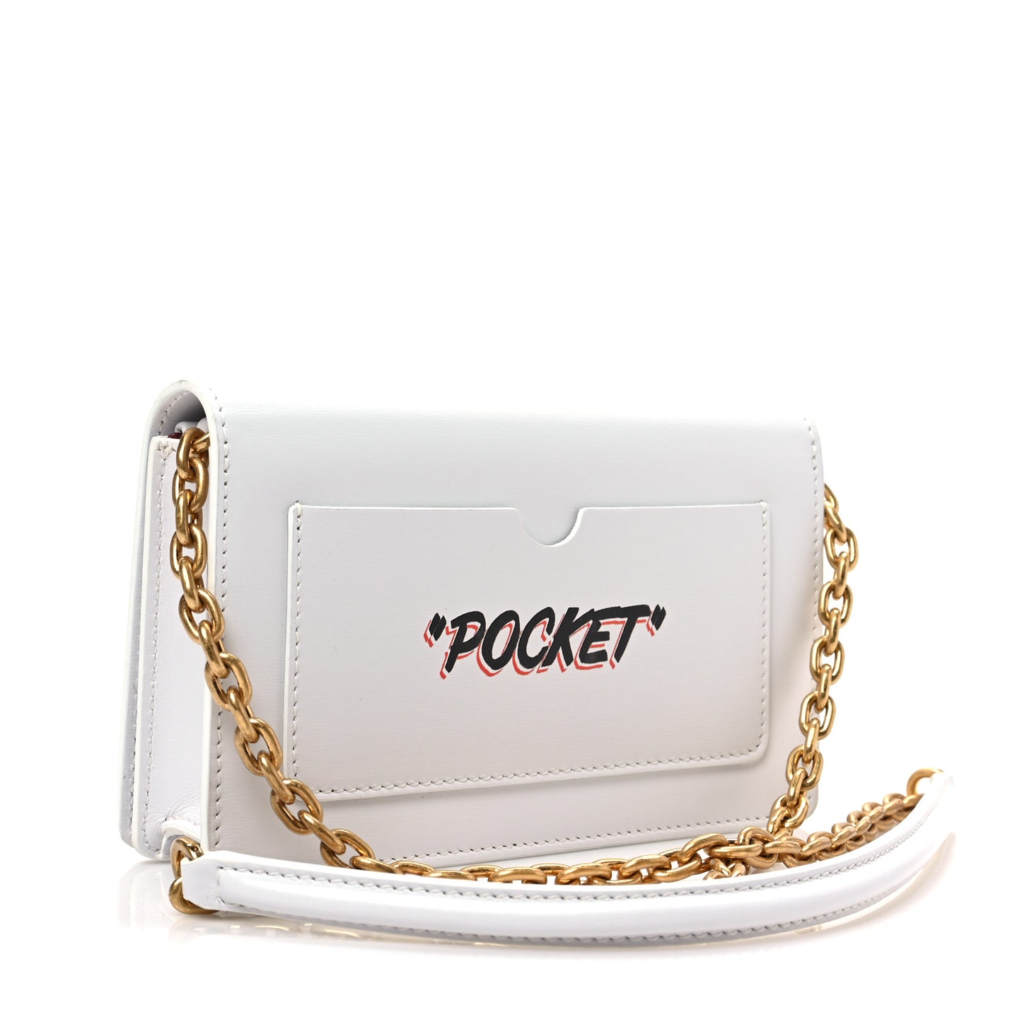 OFF WHITE Calfskin Jitney 0.5 Virgil Was Here Crossbody Bag White