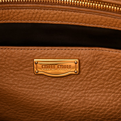 Miu Miu Vitello Daino Tote Naturale 6 of 9