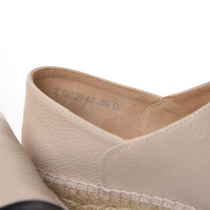 Chanel Grained Calfskin CC Espadrilles 39 Beige Black 6 of 10