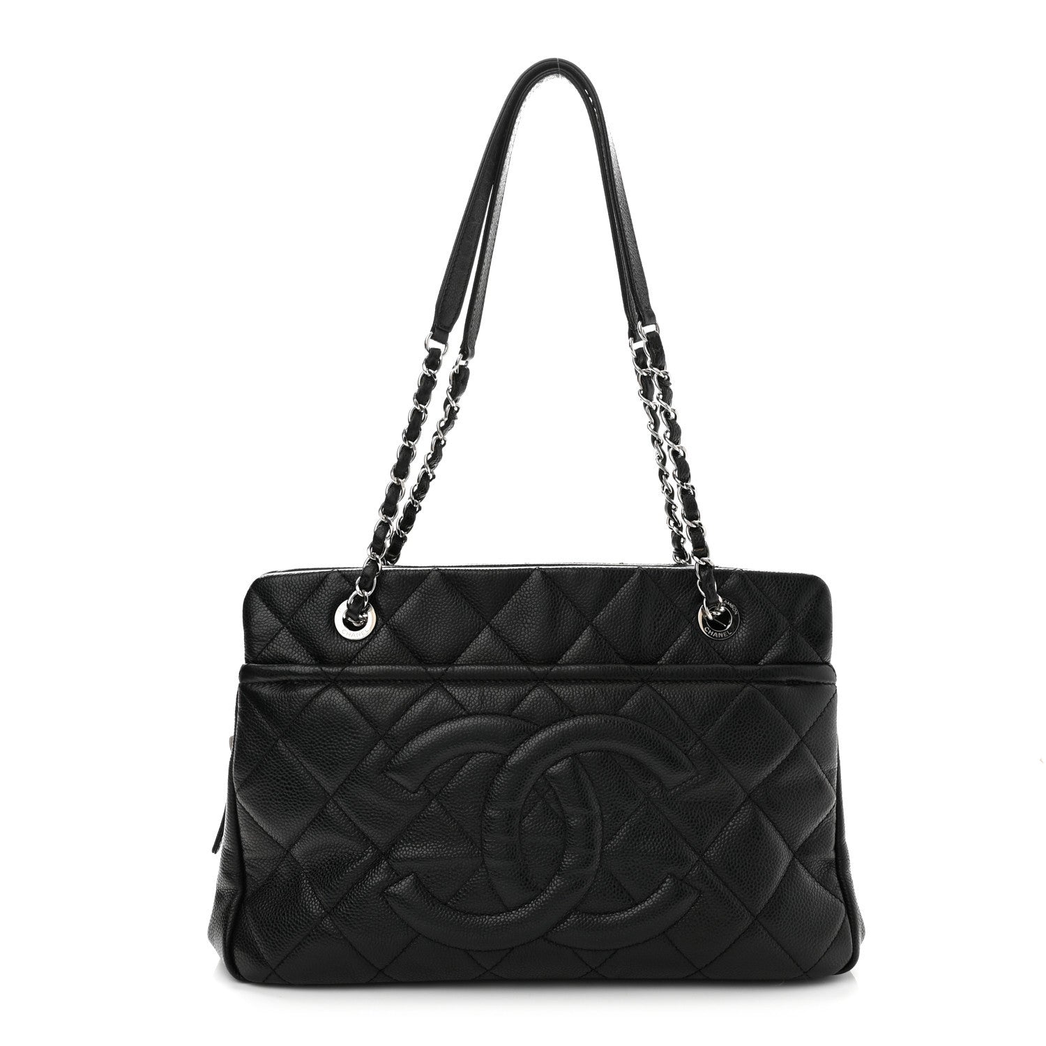 Chanel Caviar Quilted CC Timeless Soft Tote Black 1 of 10