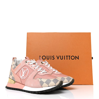 Louis Vuitton Suede Damier Azur Run Away Sneakers 36 Pink 9 of 9