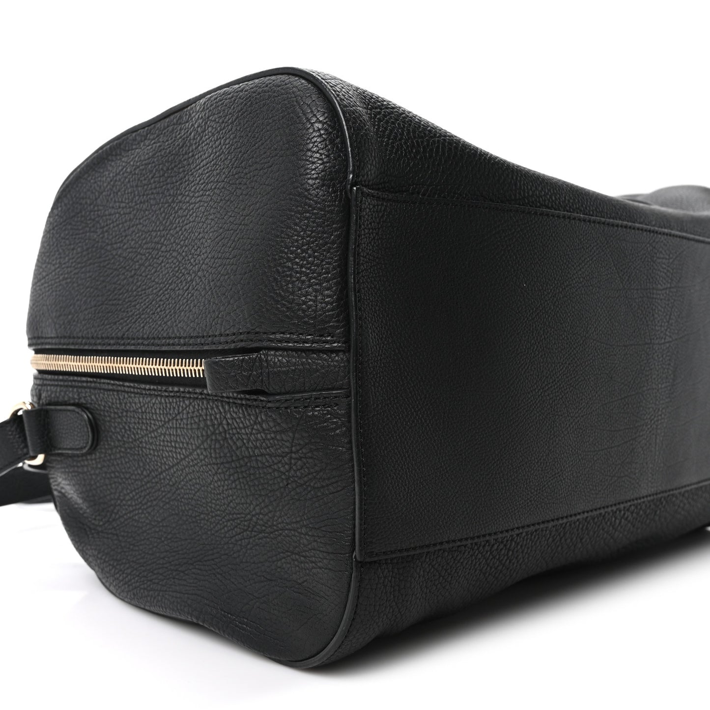 Grained Calfskin Tube Boston Bag Black