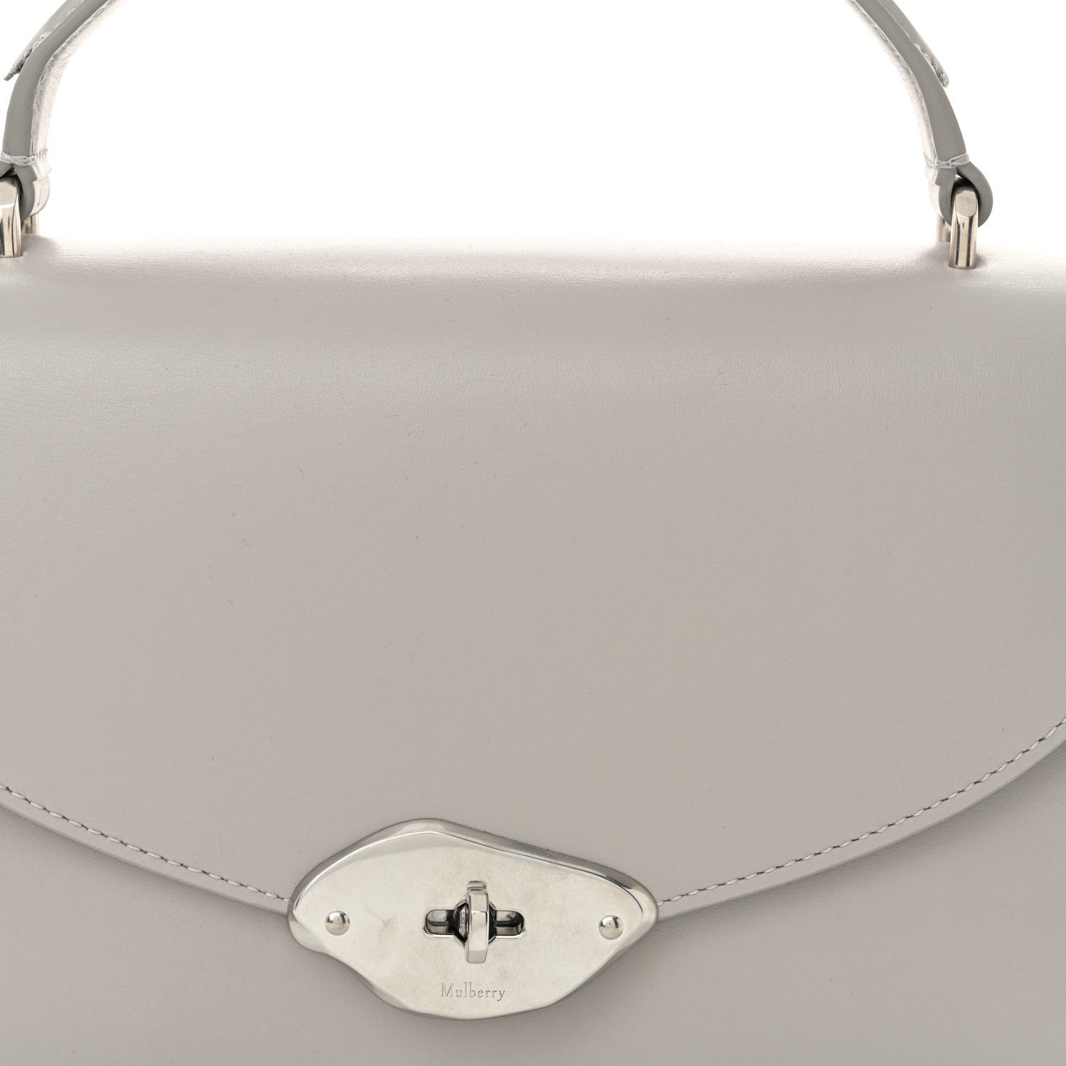 Mulberry High Gloss Calfskin Lana Top Handle Pale Grey 8 of 13
