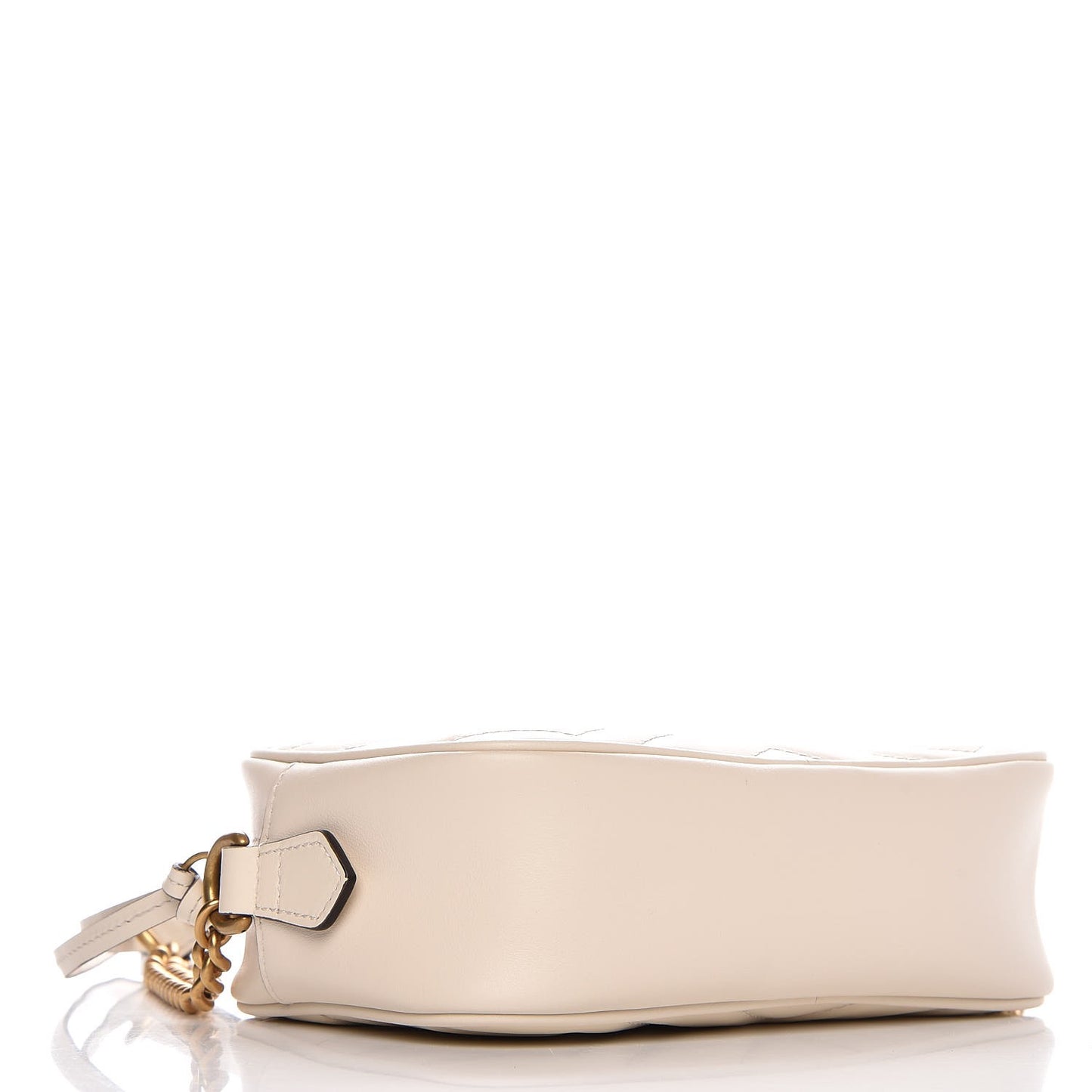 Calfskin Matelasse Mini GG Marmont Chain Shoulder Bag White