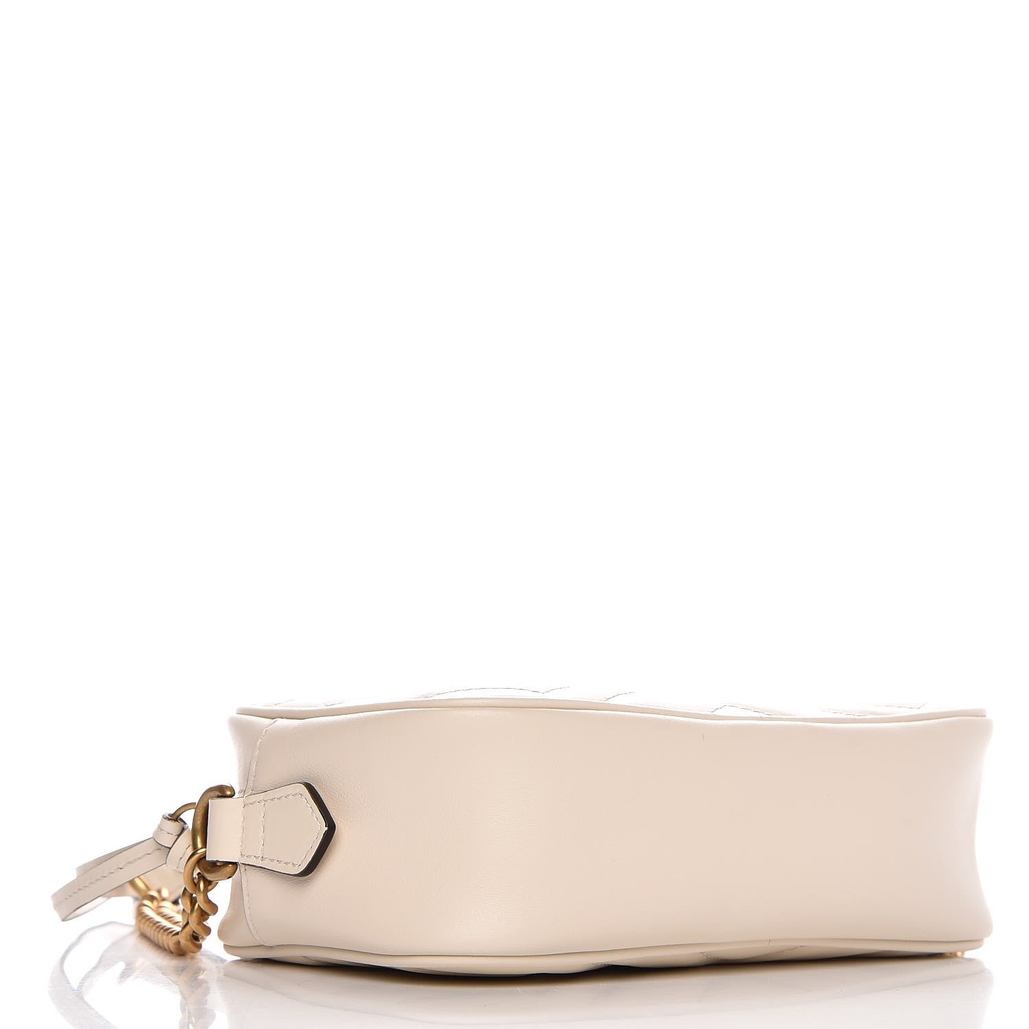 Gucci Calfskin Matelasse Mini GG Marmont Chain Shoulder Bag White 4 of 7