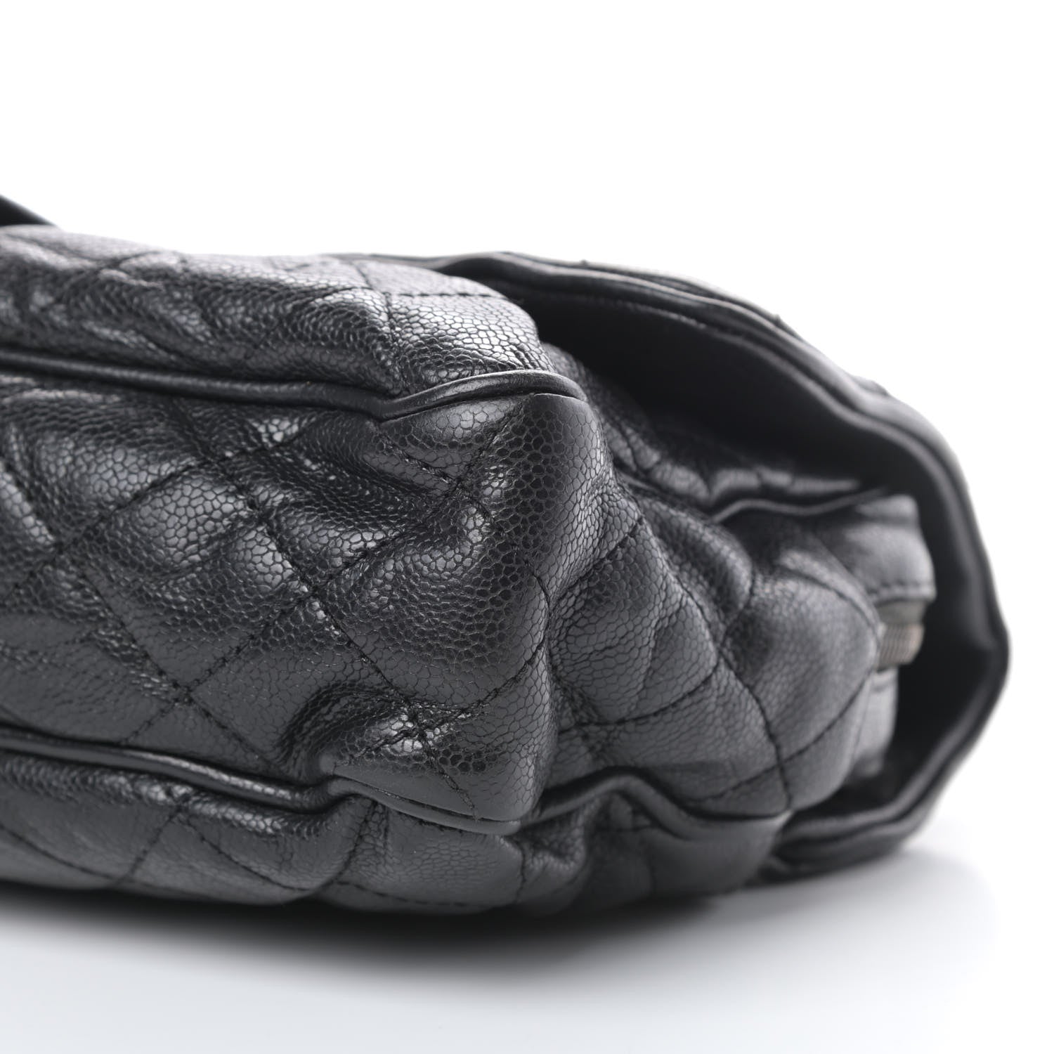 Chanel Crumpled Grained Calfskin Quilted Large Shiva Flap Black 10 of 14