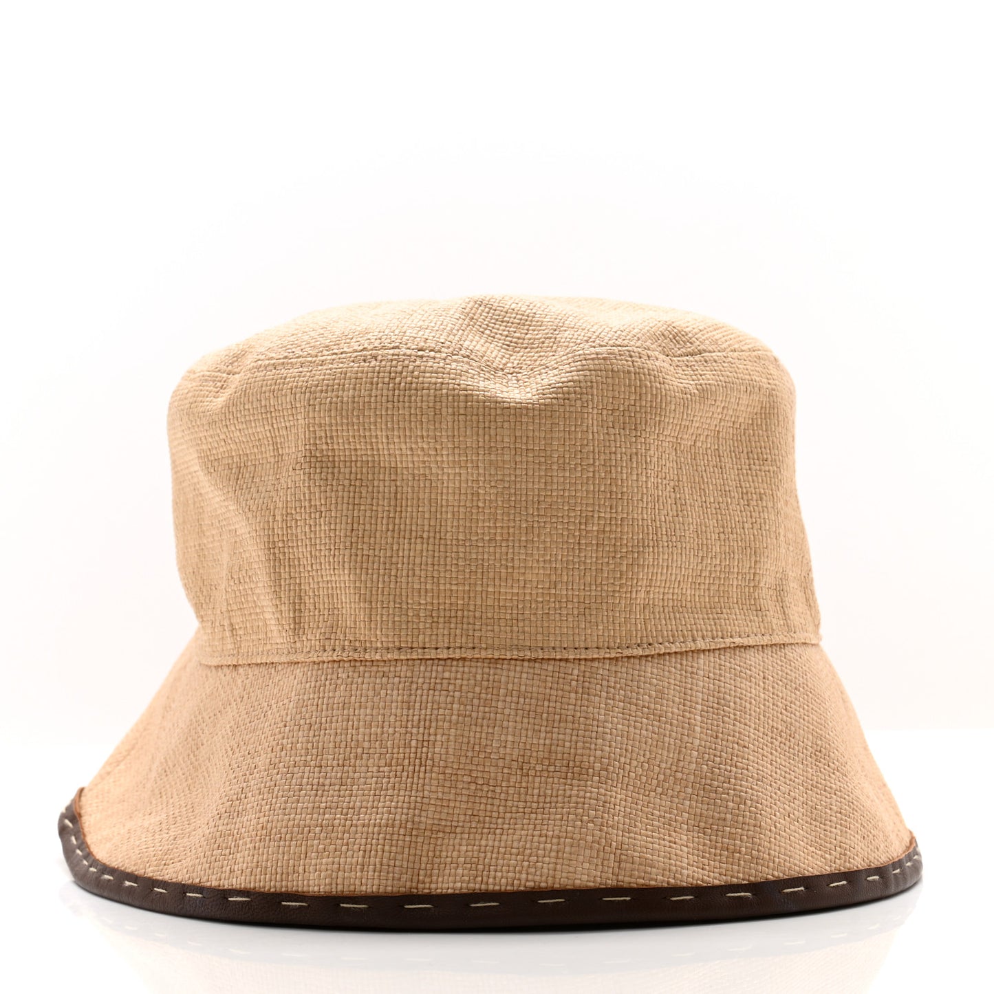 Cotton Woven Sheepskin FF Patch Bucket Hat S Naturale