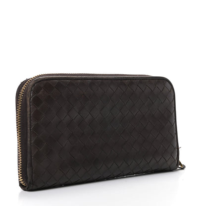 Bottega Veneta Nappa Intrecciato Zip Around Wallet Ebano 3 of 8