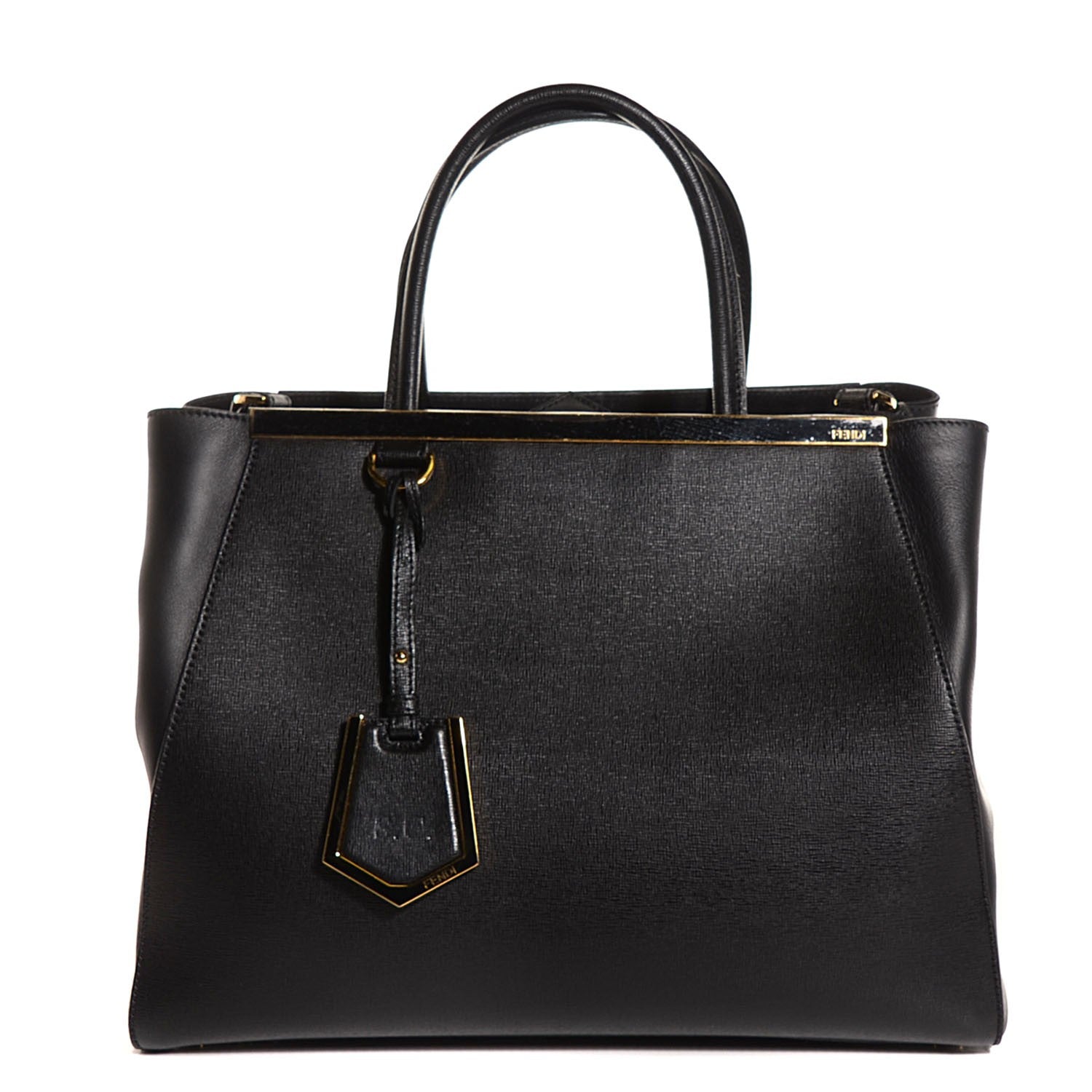 Fendi Vitello Elite Medium 2Jours Tote Black 1 of 10