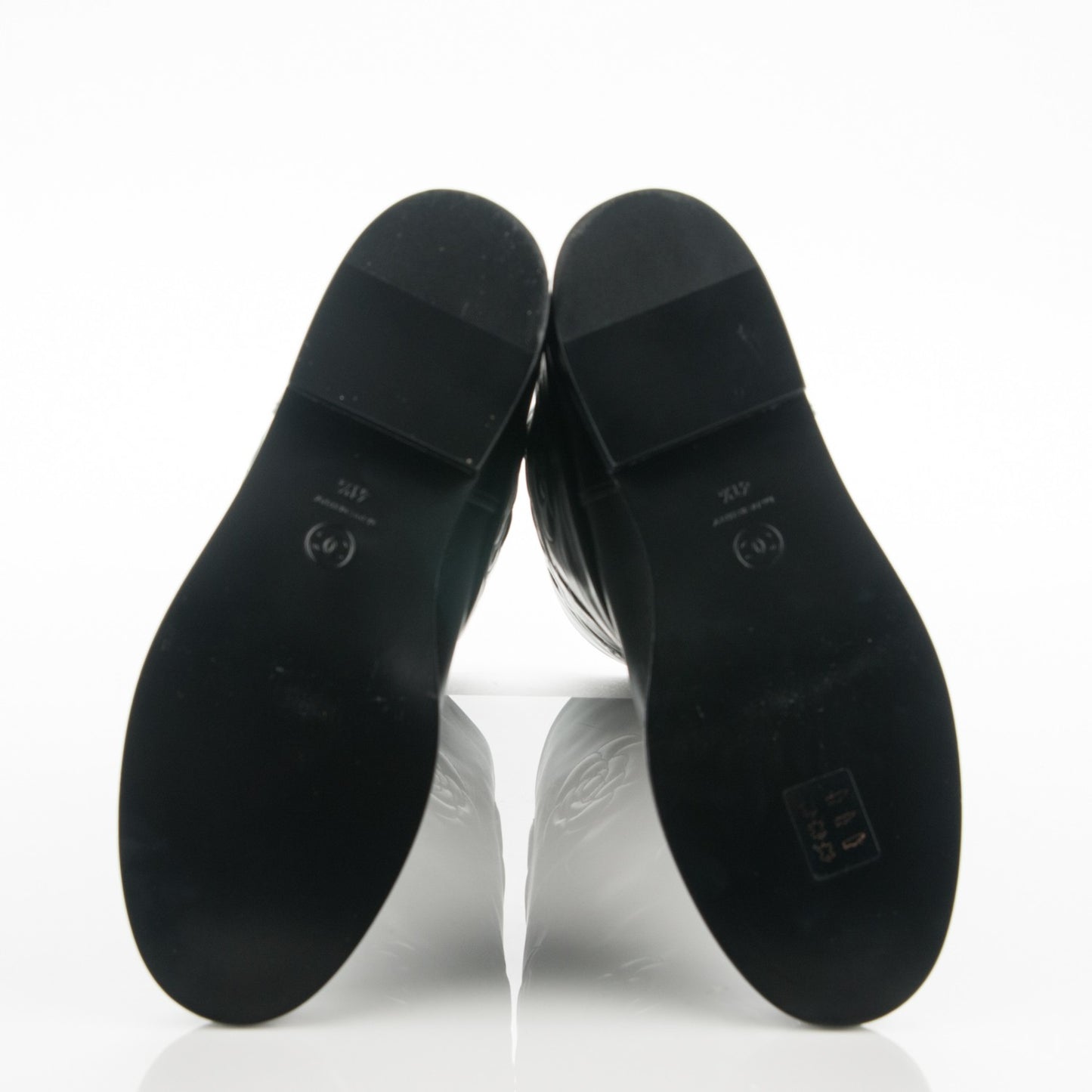 Calfskin Camellia High Boots 41.5 Black