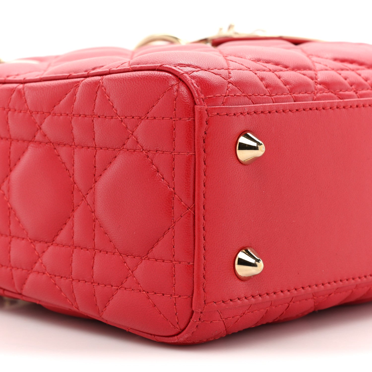 Christian Dior Lambskin Cannage Small Lucky Badges My Lady Dior Red 9 of 13