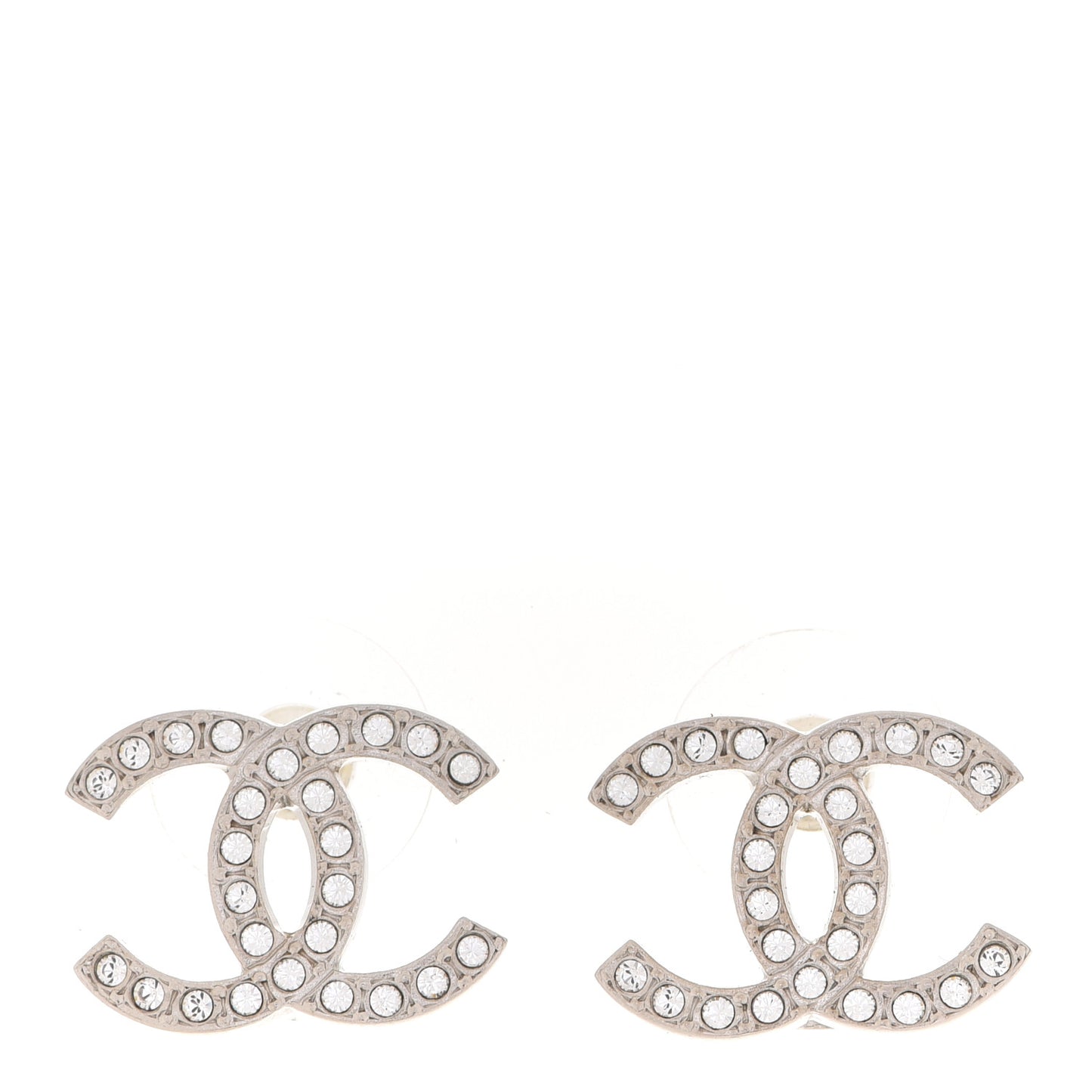 Crystal CC Earrings Silver